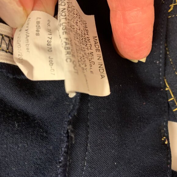 Piper By SmartPak WomensRiding Pants Size 34R Navy/Amber Equestrian Sport - Picture 6 of 14